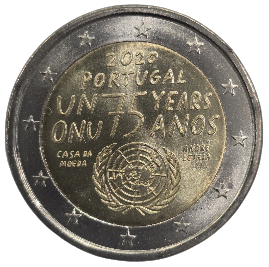 2 euros conmemorativa 75 Años de las Naciones Unidas